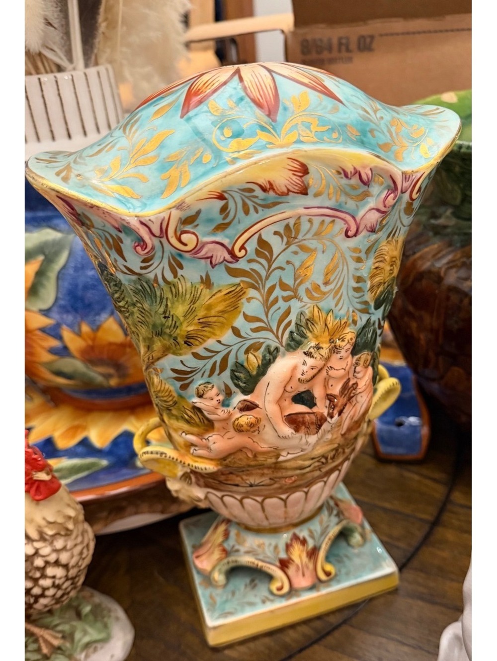 Decorative multicolor ceramic vase